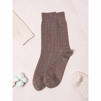 Men's High Quality Thick Long Ankle Crew Socks Breathable Winter Polyester Bamboo Casual Print Logo Design Blue White Brown