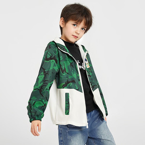 Veste à capuche pour enfants, taille moyenne et grande, printemps-automne, pour garçons, à manches longues, avec empiècements color-block et motif <span class=keywords><strong>camouflage</strong></span>, pour l'extérieur - Product Image 3