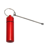 Mini pots hermétiques en aluminium pour tabac avec cuillères extensibles, conteneur de stockage pour herbes