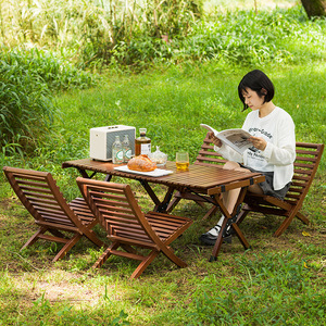 Sedia Pieghevole in Bambù per Esterni, Impilabile, <span class=keywords><strong>Design</strong></span> Moderno e Semplice, Poltrona Reclinabile per Soggiorno e <span class=keywords><strong>Giardino</strong></span> - Product Image 3