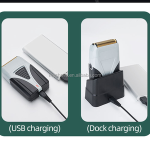 <span class=keywords><strong>Rasoir</strong></span> électrique rechargeable sans fil professionnel pour hommes, lame double multi-lames en titane, <span class=keywords><strong>rasoir</strong></span> 4D, câble USB, portable, étanche - Product Image 4