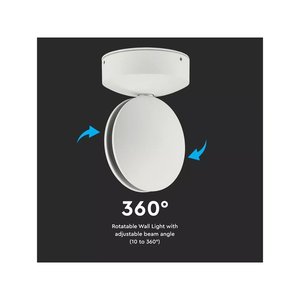 Lámpara de Techo LED para Exteriores de 7W, Carcasa Blanca con Haz de Luz Estrecho de 360 Grados, IP65 para Uso en Pared o Techo, SKU-8218 - Product Image 5