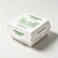 Boîte à hamburger en kraft écologique biodégradable, boîte à clapet de qualité alimentaire recyclable pour la vente à emporter, la restauration en gros