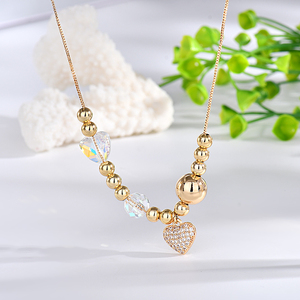 Tian Mao <strong>Tmall</strong> Fashion Women's Stylish 18K Gold-Plated Tricolor Beaded Necklace Butterfly Shape Trendy Stereo Zircon Copper - Product Image 4