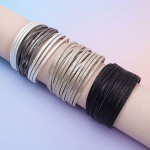 กำไลข้อมือหนังลายชนเผ่า  สั่งซื้อขั้นต่ำน้อย  ชุบ PVD สีน้ำเงิน  ของขวัญวันหยุดสำหรับผู้หญิง  น้ำหนักเป็นกรัมต่อชิ้น - Product Image 1