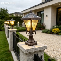 Solarbetriebene Aluminium-Glas-Zylinder-Säulenleuchte IP65 Wasserdicht E27-Fassung 3 Jahre Garantie 50000H Lebensdauer Garten