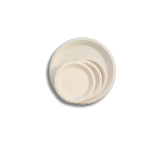 STAVIAN Plaque jetable à base de plantes biodégradable de haute qualité 100% écologique 6 pouces blanc brun couleurs naturelles personnalisables - Product Image 1