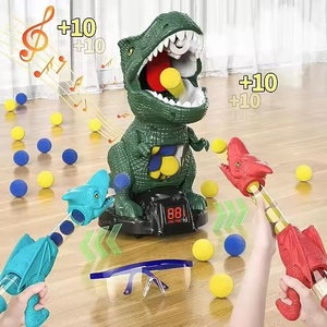 Jeu de tir de dinosaures avec deux pistolets, enregistrement des scores sur écran LCD et 24 balles en mousse, jouets pour enfants - Product Image 2