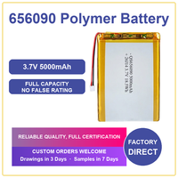 Batterie rechargeable KC, batterie Lipo 3.7V haute capacité 5000mah, batterie lithium-ion polymère 656090