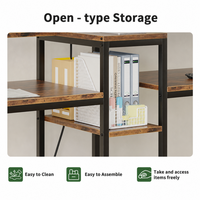 Bureau d'ordinateur pour la maison et le bureau, avec bibliothèque intégrée, pour l'ameublement (Expédition depuis l'entrepôt américain)