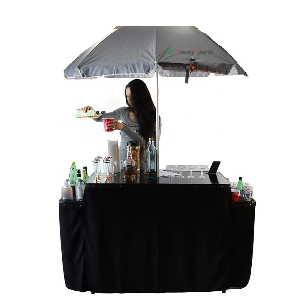 Mesa plegable de aluminio para fiesta, mesa de Bar portátil de Metal de alta calidad con funda de transporte