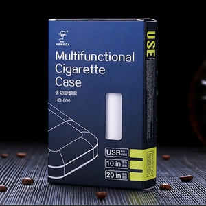 Ky <span class=keywords><strong>USB</strong></span> có thể sạc lại nhẹ hơn 10 gói Windproof <span class=keywords><strong>2</strong></span> trong 1 hút thuốc điện kim loại cổ điển trống thuốc lá hộp - Product Image 3