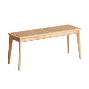 Solid Wood Rattan Bench 1M 1.2M 1.5M Nordic Style Entryway Bedroom Footstool Modern Living Room Furniture Durable - Product Image 4