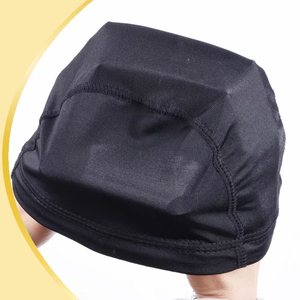 Groothandelsprijs Zwarte Kant Net Haarnet Elastisch Spandex Mesh Kap met Metaal voor het Maken van Haaraccessoires Verpakt in Zak - Product Image 3