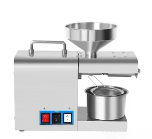 Prensa de óleo de girassol de venda quente, máquina de prensagem a frio com saída de óleo de 95%, 5 kg/h, adequada para soja