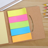 Ensemble de blocs-notes et de mémos adhésifs portables en kraft, bloc-notes détachable pour étudiants et bureaux, papeterie promotionnelle avec logo personnalisé