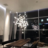 Lustre en verre moderne personnalisé, globe en verre moderne, luminaire de luxe pour hall d'hôtel, villa, luminaires en verre à bulles en spirale