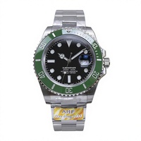 Montre lumineuse de haute qualité, étanche, 41 mm, acier 904L, mouvement ARF factory 3235, montre de plongée en céramique verte