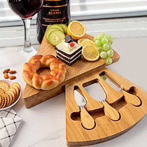 Triangle Cheese Schneide brett Food Platter Bambus Cheese Board Set Charc uterie Board mit Messern