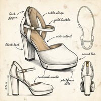 Chaussures élégantes et sexy pour femmes, à plateforme et talon bloc haut, avec bride de cheville blanche, fermeture éclair arrière, légères, imperméables, pour le bureau et les mariages