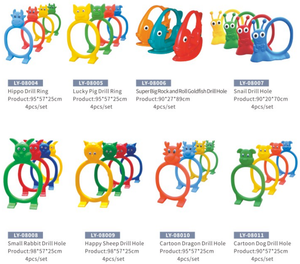 Jouets pour enfants, jeux de plein air et d'intérieur, obstacles en plastique, hippopotames, grottes à creuser, 4 pièces/ensemble - Product Image 6