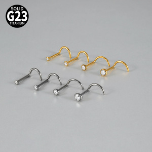 <span class=keywords><strong>Piercing</strong></span> de Nariz de <span class=keywords><strong>Titanio</strong></span> F136 G23, Estilo Barra Simple de 5 Formas, Joyería de Moda para el Cuerpo, Regalo de Boda - Product Image 3