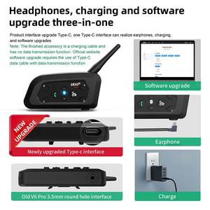 Intercomunicador para Casco de Motocicleta <span class=keywords><strong>EJEAS</strong></span> <span class=keywords><strong>V6</strong></span> PRO BT con Interfono de 800m, Cambio de 6 Conductores, Walkie Talkie, Reducción de Ruido CVC - Product Image 2