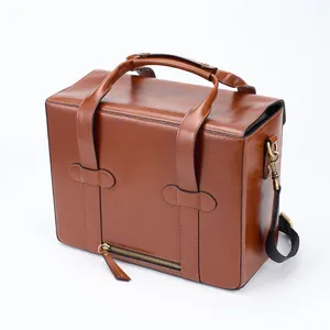 Product Golden Supplier Custom Leather Travel Bag Genuine Real Leather Business Laptop Briefcase Large Capacity Travel Bag