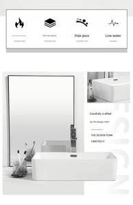 Vasque <span class=keywords><strong>de</strong></span> Salle <span class=keywords><strong>de</strong></span> Bain Rectangulaire <span class=keywords><strong>Design</strong></span> <span class=keywords><strong>Haut</strong></span> <span class=keywords><strong>de</strong></span> <span class=keywords><strong>Gamme</strong></span>, Forme Carrée, Lavabo <span class=keywords><strong>de</strong></span> Luxe avec Meuble-Vasque - Product Image 3