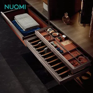 NUOMI Furniture Wardrobe Hardware Cabinet Storage Leather Basket Bedroom Accessories Closet Clothes Hanger Pull Out Trouser Rack