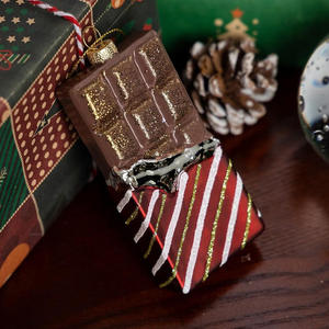 2026 LONGSTAR Chocolat Verre Ornements Décorations D'arbre <span class=keywords><strong>De</strong></span> Noël Dessert Décoratifs Tentures Restaurant Hôtel Décor - Product Image 1
