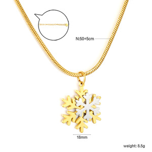 Ensemble de bijoux flocon de neige plaqué or 18 carats en alliage de zinc, collier et boucles d'oreilles, cadeau pour femme, accessoire de mode - Product Image 5