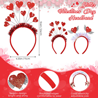Serre-tête cœur et lunettes de soleil cœur pour la Saint-Valentin, accessoires photo en gros, cadeaux de fête Galentine