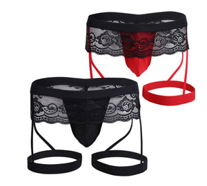 Strings <span class=keywords><strong>Gay</strong></span> Sexy Extrême G-strings Dentelle Noire <span class=keywords><strong>Sous</strong></span>-vêtements T-back Sexy pour Hommes - Product Image 4