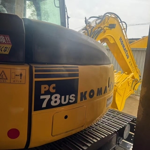 รถขุดไฮดรอลิกแบบตีนตะขาบ Komatsu PC78US สีเหลือง ห้องโดยสารสีเหลือง อุปกรณ์ก่อสร้าง สภาพดี - Product Image 5