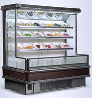 Vitrine Réfrigérée Combinée Haut de Gamme Mère-Fils à Refroidissement par Air, Grande Capacité Personnalisée, Présentoir Intégré pour Supermarché