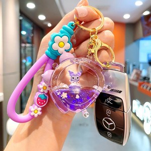 Acrylic Oiled Keychain phim hoạt hình kouromi Mặt dây chuyền sáng tạo đồng hồ báo thức Cát chảy chai móc chìa khóa quà Tặng giai điệu Kitty chuông dầu - Product Image 6
