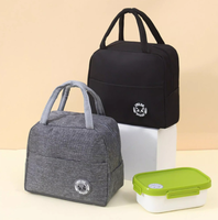 Sac à bento cationique simple sac de repas isolé à main sac de rangement d'isolation alimentaire de couleur unie pour étudiant