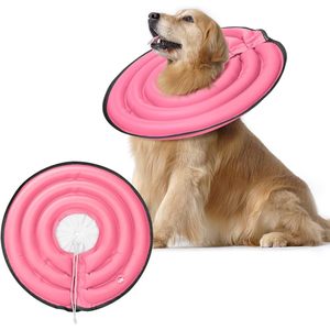 Inflatable Pet Collar Two <b>Ring</b> Dog <b>Cat</b> Anti Lick Scratch Neck Protection Medium Large Xl Xxl Summer Canvas Gray - Product Image 4