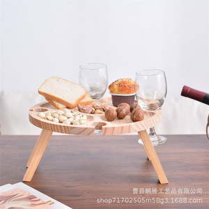 Solid Wood <b>Folding</b> <b>Outdoor</b> <b>Table</b> With Divided Tray For Tea Coffee Snacks 30x14.5cm - Product Image 3