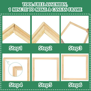 Barres de cadre de toile DIY pour peinture sur toile, kit de cadre de toile premium de 12 pouces, prêt à accrocher pour la décoration intérieure et la peinture par numéros - Product Image 4