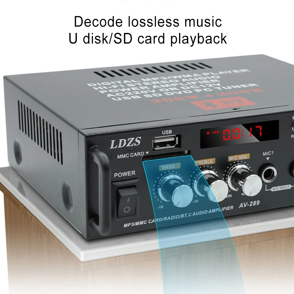 AK45 Pro Amplificateur audio stéréo avec Bluetooth 5.0, max 400 W