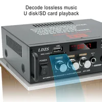 Système Sonore Home Cinéma Double Microphone Amplificateur Hi-Fi 300W*2 Canal 2.0 Ampli Son Numérique Décodeur Mp3 Bluetooth