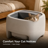 Bac à litière intelligent confortable pour chat avec contrôle par application, nettoyage automatique et conception ouverte OEM ODM