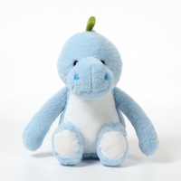 Peluche personnalisée Songshan OME avec logo par sublimation et transfert thermique, dinosaure bleu à ventre blanc, cadeau pour enfant