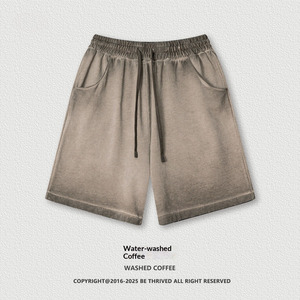 Pantalones cortos casuales de hombre 2026 con efecto lavado y dobladillo invertido, estilo europeo y americano, pantalones deportivos holgados de marca de moda - Product Image 6