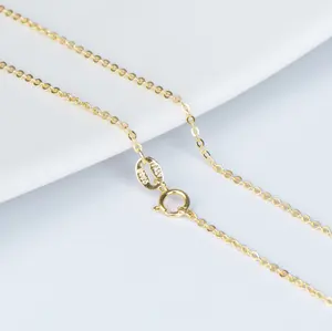 Oval chain 70cm 28 inches 14k gold plated silver long 925 sterling silver chain