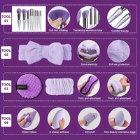 Ensemble de pinceaux de maquillage synthétiques multifonctionnels, outils de beauté pour le visage, logo personnalisé, éponge à fond de teint, tampon démaquillant