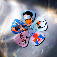 Lots de plectres de guitare Cheerhas pour impression personnalisée, ensemble de 5 en celluloïd, imperméables, durables, couleur personnalisée pour guitare électrique, basse et acoustique