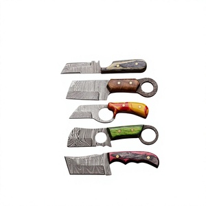 Cuchillo de Supervivencia y Caza de Acero de Damasco Hecho a Mano de Alta Calidad con Hoja Fija Mini Tipo Drop Point, Mango de Resina OEM Personalizable - Product Image 2